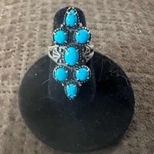 Turquoise Cluster Statement Ring - Women Jewelry